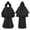 Black, variant on A-Line Hooded Cloak for Men, Floor-Length Medieval Halloween Robe with Bow Tie Neck (1 PC) Red L