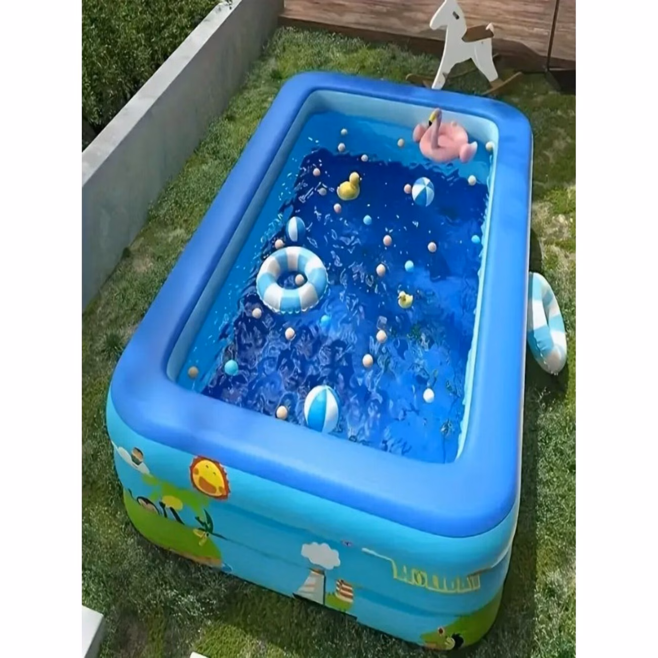 thumbnail image 2 of Piscina inflable para niños pequeños  mide 107 x 80 x 27 cms, 2 of 7