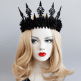 thumbnail image 4 of Decoración de mascarada de Halloween, accesorios para el cabello, guirnalda gótica, corona, diadema, tocado para fiesta de baile, 4 of 5