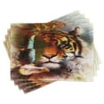 thumbnail image 1 of Ambesonne Tiger Place Mats Set of 4, Nature Wildlife, Standard Size, Multicolor, 1 of 6