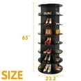 thumbnail image 3 of SpaceAid Rotating Shoe Rack Tower 7 Tier, Display Lazy Susan, Black, 23.2"D x 23.2"W x 63"H, 3 of 6