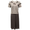 thumbnail image 5 of DHFJKG Long Skirt Sets For Women Summer 2 Piece Outfits Knitted Short Sleeve Bow T Shirts Lace Trim A-Line Skirts Casual Matching Set Versatile Outfit, 5 of 5