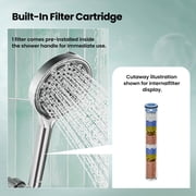 JOMOO Handheld Shower Head, 6 Setting High Pressure Filtered Showehead with Handheld, 6 inch Water Softener Filters Beads for Hard Water Shower Head with Extra Long 71 Stainless Steel Hose (Chrome)