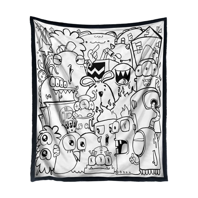 WUSUOWEI 1PC DIY Coloring Blanket,Color Your Own Blankets,Customizable Washable Colorings Blanket Kits,Coloring Mat,Creating Colorings Blankets for Adults,Art Activity Home Decoration