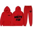 thumbnail image 1 of 2025 White Fox Unisex Letter Print Loose Hoodie Pants Set, 1 of 3