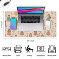 thumbnail image 5 of Long Mouse Pads for Desk,Beige Princess Leaf Pattern Desk Mats on Top Of Desks, Desk Mouse Pad Extra Large with 3mm Non-Slip Base and Stitched Edge for Gaming,Office,Work,Home 31.5"x15.7", 5 of 6