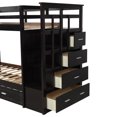 thumbnail image 3 of 91.3'' x 42.4'' x 65.7'' Twin Over Twin Bunk Bed with 3 Twin Bed Frame with 4 Drawer, Ladder and Safety Rail, Space-Saving Design Sleeping Bedroom Furniture for Teens' BedRoom, 240lbs, Espresso, SS107, 3 of 8