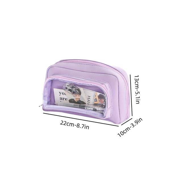 Caja de Papelería de la Caja de Lápiz Visible de Gran Capacidad Transparente, Adecuada para los Casos de Lápiz Masculinos Y Femeninos para los Estudiantes de la Escuela Media Y Secundaria