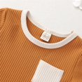 thumbnail image 4 of StylesILove Baby Boys Girls Contrast Binding Solid Top & Shorts 2pcs Unisex Toddler Ribbed Short Sleeve Cotton Summer Outfit (Mustard Yellow, 3T), 4 of 8