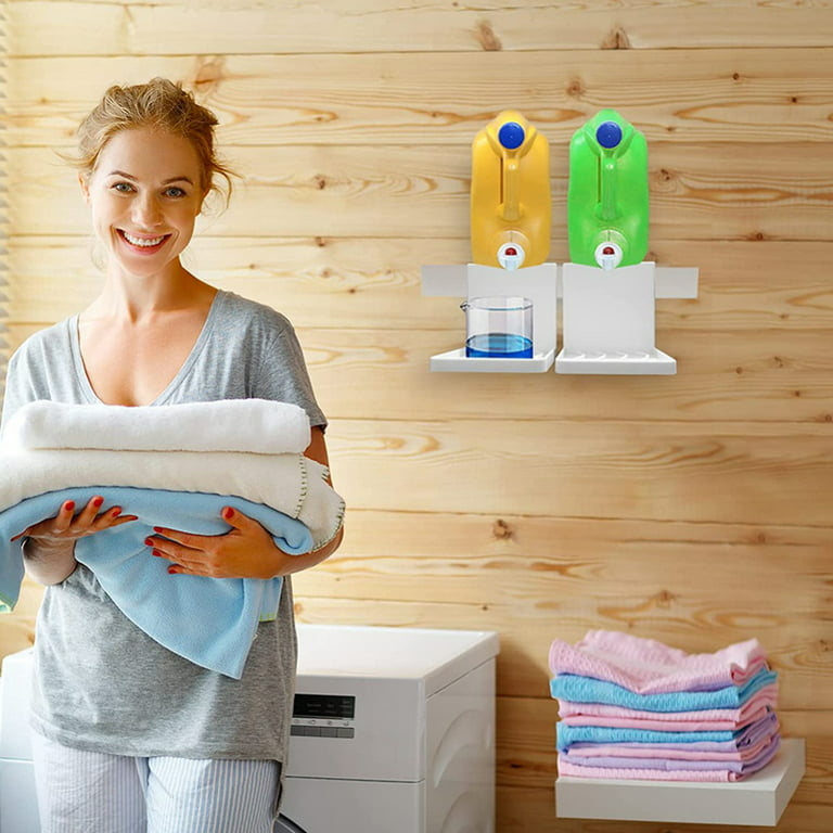 Impresa Laundry Detergent Drip Catcher [2 Pack] - Sturdy Detergent Cup Holder, Slides Under Tub - Hassle-Free Spill Prevention Solution - Keeps Room