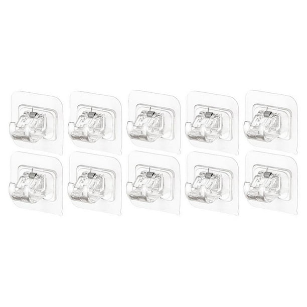 10 unids/set soporte de barrutoadhesivo sin perforación cortinas poste de plástico transparente Zulema Soporte de barra de cortina