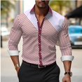 thumbnail image 1 of Camisa formal social para hombre, camisa a rayas a cuadros de color liso, camisa con botones, camisa informal de manga larga para hombre, ropa de calle para hombre, 6XL, 1 of 6