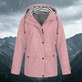 thumbnail image 6 of WAGUTH Women's Waterproof Hooded Rain Jackets Striped Lined Windproof Mid-Length Outdoor Coats With Pockets, 6 of 7