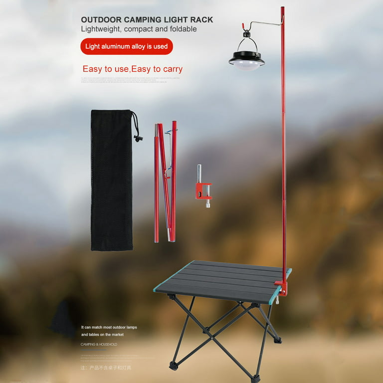 Camping Folding Lamp Pole, Aluminum Alloy Outdoor Lamp Post