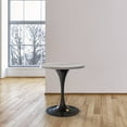 thumbnail image 6 of LeisureMod Verve Mid-Century Modern Round Dining Table with White Resin Top and Black Pedestal Base for Kitchen and Dining Room, 27 Inch, 6 of 10