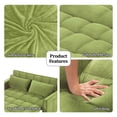 thumbnail image 3 of Gewnee Olive green Velvet Pull-out Sleeper Sofa Bed - Solid Wood Frame, 2-Seater Loveseat for Home/Guest Room, Small Space Friendly, 3 of 16