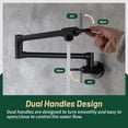 thumbnail image 6 of Contemporary Wall Mounted Pot Filler Kitchen Faucet – Swing Arm with Dual Joints Brushed Nickel, 6 of 9