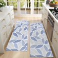 thumbnail image 4 of Kitchen Rugs Sets Of 2,Blue Leaf Pattern Anti Fatigue Kitchen Mat Rugs Non Slip Washable,Decorative Kitchen Floor Mats for Kitchen,Sink,Laundry,17"X47", 4 of 5