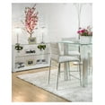 thumbnail image 3 of White Color Leatherette 2pcs Counter Height Dining Chairs Metal Legs Dining Room Counter Height Chairs White + Dining Room + Contemporary,Modern + Solid Back + Chrome, 3 of 6