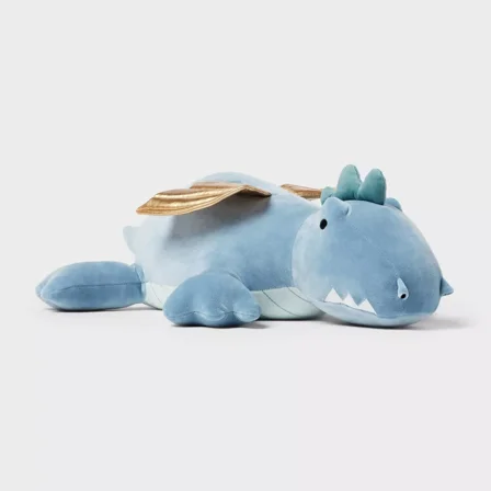 Dragon Weighted Plush Kids' Throw Pillow Blue