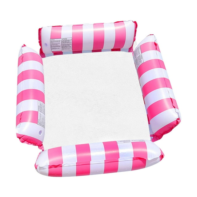 Sillas de hamaca flotantes para piscina, silla flotante de agua para adultos con patrón de rayas, silla de salón flotante inflable para piscina para