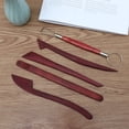 thumbnail image 3 of Jiandong Pottery clay tools Pottery Kit Tools Clay Modeling Wooden Carving Engraving Set 5pcs(7.87X0.59X0.2Inch), 3 of 10