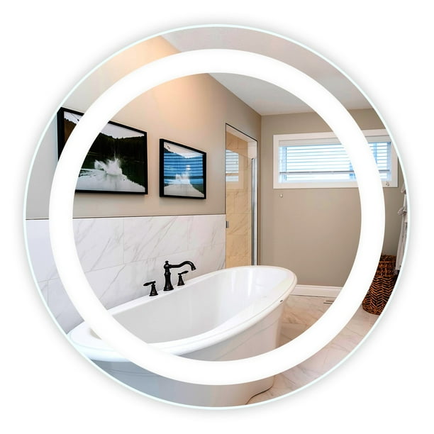 Led Front Lighted Bathroom Vanity Mirror 40 Wide X Tall Commercial Grade Round Wall Mounted Com - Commercial Grade Bathroom Vanity Led Front Lighted Bathroom Vanity Mirror 40 Wide X Tall Commercial Grade Round Wall Mounted Com - Commercial Grade Bathroom Vanity