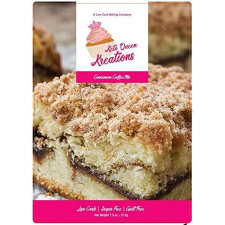 Keto Queen Kreations, Low Carb (1 net), Sugar Free, Keto, Cinnamon Coffee Cake Mix 7.5 oz. (12