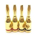 thumbnail image 2 of 10 Pack 24K Gold Plated Speaker Banana Plugs Open Screw Type Speaker Wire Connector Adapter Binding Post Plug Durable, 2 of 9