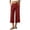 (DT)Red, variant on DailyTrove Women's Linen Blend Wide Leg Capri Pants, High Waisted Casual Cropped Trousers