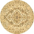 thumbnail image 1 of Ahgly Company Indoor Round Medallion Brown Traditional Area Rugs, 6' Round, 1 of 4