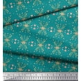 thumbnail image 2 of Soimoi Green Rayon Crepe Fabric Heart Leaves Fabric Prints By Yard 46 Inch Wide, 2 of 3