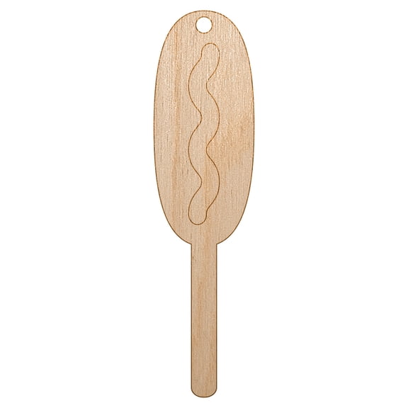 Corn Dog Wood Holiday Christmas Tree Ornament Unfinished DIY Pre-Drilled Craft