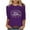 Purple, variant on Christmas Plus Size Shirts for Women 3/4 Length Sleeve Holiday Tops Crew Neck Graphic Printed Festive Tees Outfits (XL, Green 01)