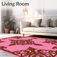 thumbnail image 2 of ODIKA 6x9 Machine Washable Non-Slip Area Rug, Damask Elegant Scrollwork Palatial Swirl Ultra Soft Rug, None, 578375, 2 of 7