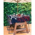 thumbnail image 3 of Fsddascl Red White Coral Outdoor Tablecloth - 60x84 Inch Rectangle Dining Table Cover, Summer Ocean Nautical Coastal Navy Blue Waterproof Outdoor Table Cloth with Umbrella Hole & Zipper for Patio, 3 of 7