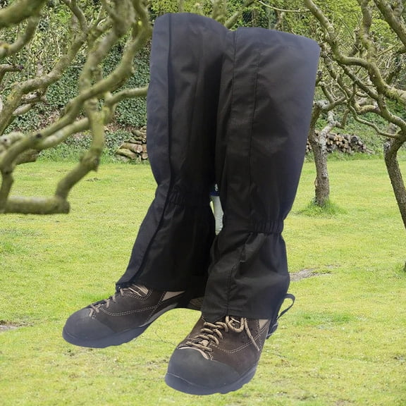 Worgeous Snow Gaiters for Hiking and Skiing with Adjustable Strap, Rust-Resistant Hook, Black, Fits Most Boots and Legs