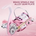 thumbnail image 2 of Pink Purple Lightweight Spinning Fishing Reel 3+1BB 5.2:1 Gear Ratio 8KG Max Drag Metal Spool Rocker Arm Interchangeable for Left and Right Hands, 2 of 7