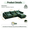 thumbnail image 2 of The Magic Home Convertible Modular L-Shaped Chenille Sectional Sofa Sofas, Green, 2 of 12