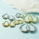 thumbnail image 5 of Pendientes femeninos en forma de media luna hueca chapados con aretes circulares de alta gama, aretes modernos y exagerados., 5 of 5