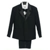 Little Boys Black 5 Piece Vest Jacket Pants Special Occasion Tuxedo Suit