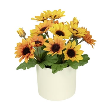 Mainstays 7.5" Artificial Sunflower Plant in Cream Pot