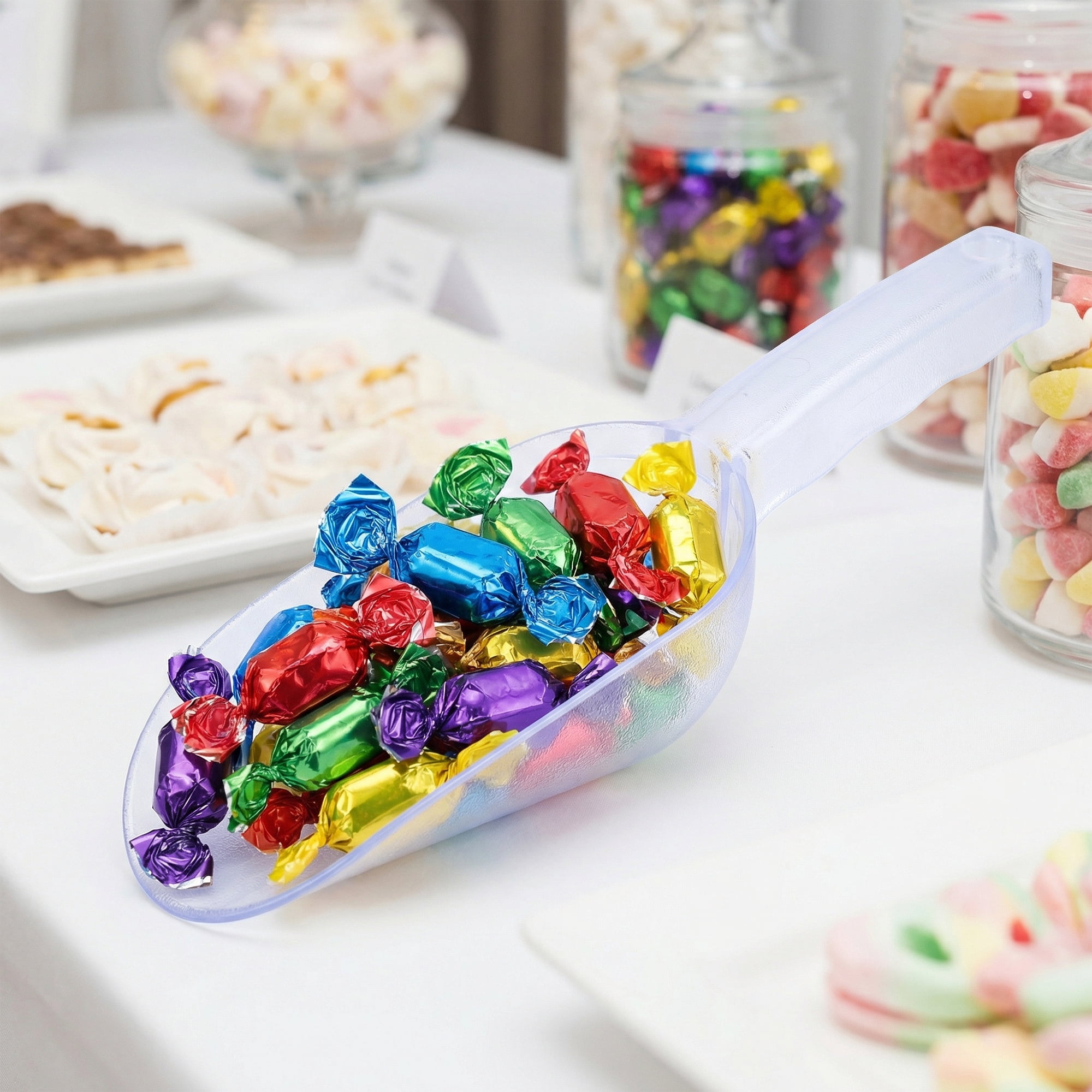 Unique Bargains Easy Clean Plastic Candy Buffet Ice Shovel Clear-1PCS 11.3*3.9inch