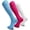 White/Pink/Light Blue, variant on Miaocao 3 Pairs Soccer Baseball Softball Socks for Kids Youth Adults – Over the Calf Athletic Sports Football Socks