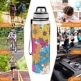 thumbnail image 7 of Color Floral Flowers Sports Water Bottle Portable Travel Mug 32oz BPA Free Leak Proof Straw Transparent Tritan for Gym Yoga Cycling Camping, 7 of 7