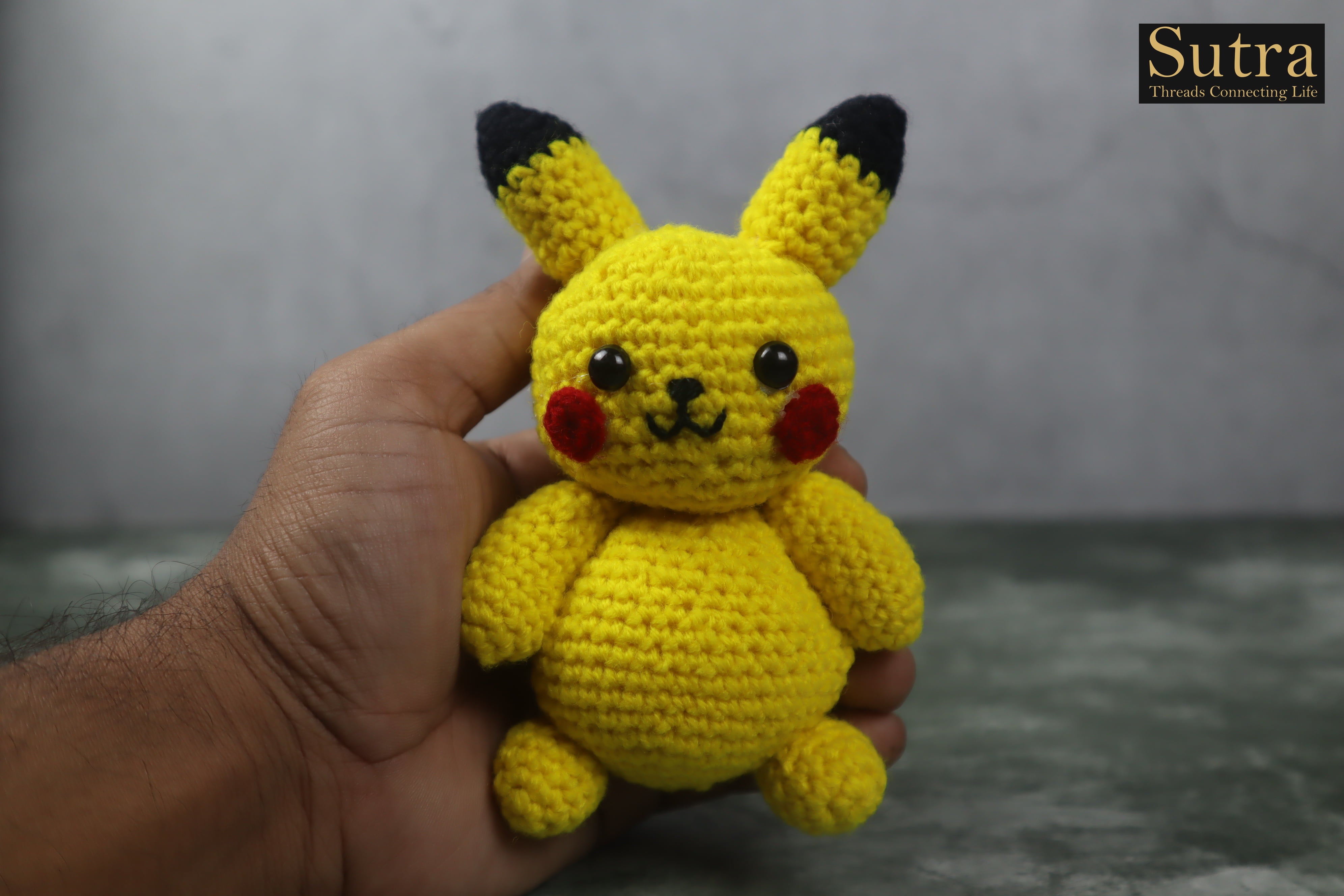 Embroidery Pokémon Pikachu Crochet Toy ,Amigurumi Pokémon Pikachu , Best Baby Shower Gift