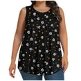thumbnail image 2 of Jsaierl Summer Plus Size Tank Tops for Women Trendy Crewneck Sleeveless Tshirts Cute Floral Print Tunic Blouses Beach Flowy Hem Cami Top, 2 of 6