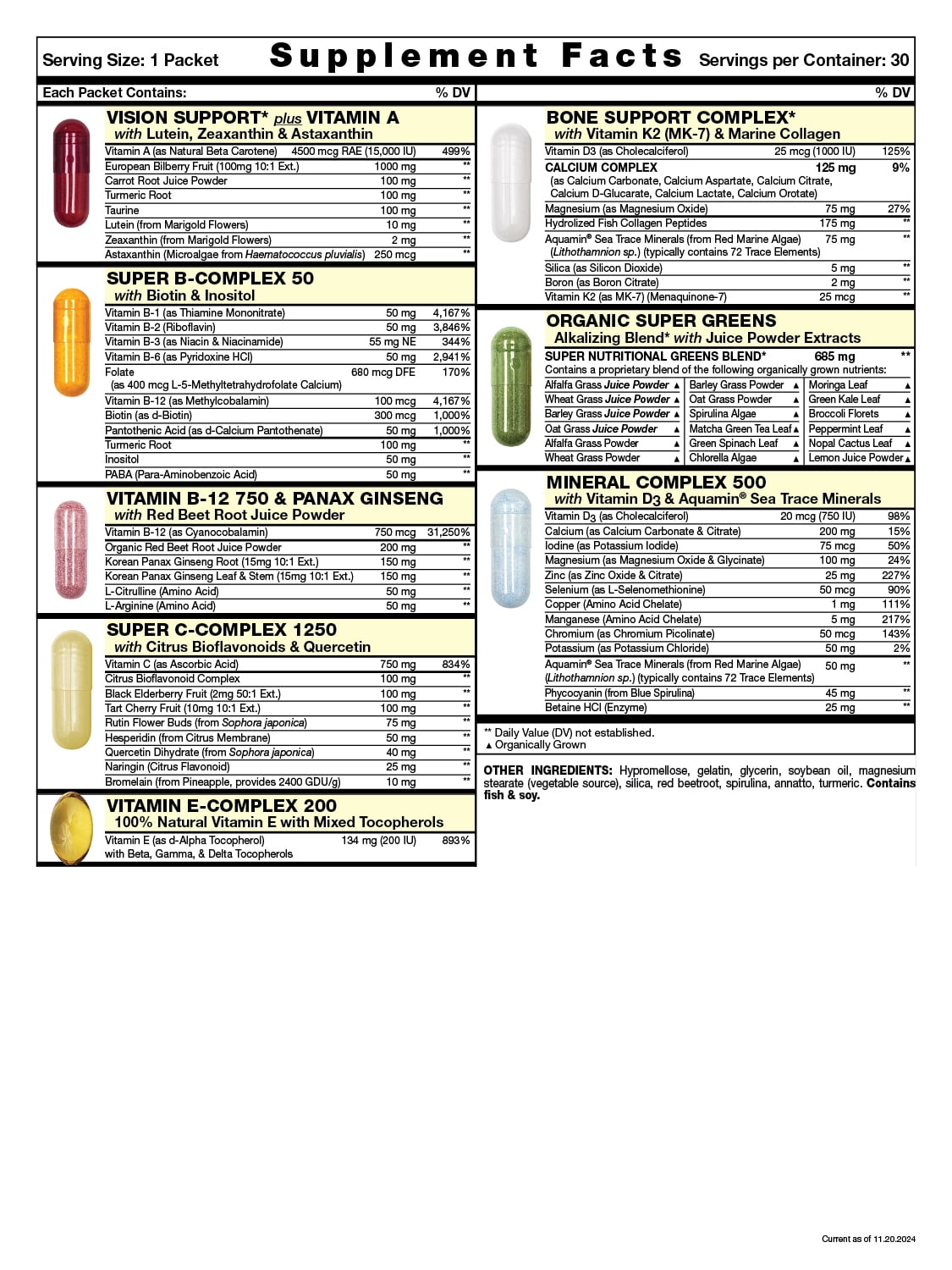 Great Start - Complete Daily Vitamin Pack - Daily Nutrition, Bone Support, Energy, Immune Booster (30 Packets)