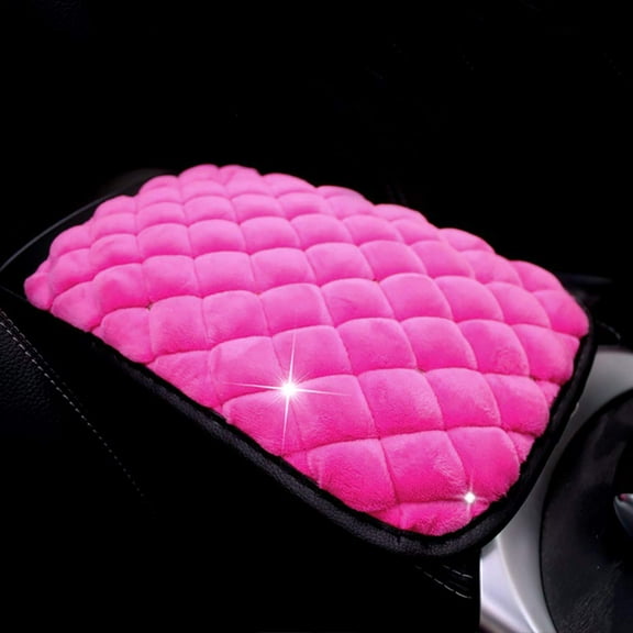 eing Elegant Car Armrest Center Console Pad Plush Seat Center Mat Cushion Cover with Bling Diamonds 12.6" x 9",Pink