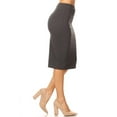 thumbnail image 2 of Women's Casual Slim Stretch Pull On Bodycon Pencil Solid Midi Skirt S-3XL, 2 of 5